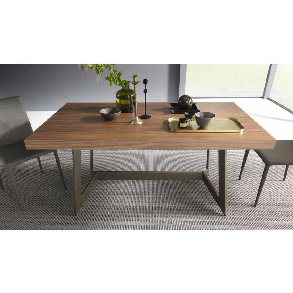 Extendable Dining Table Up to 160 cm in Wood Made in Italy - Eugenia Viadurini