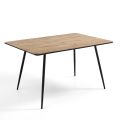 Extendable Dining Table up to 160 cm in MDF and Black Metal - Crumiro