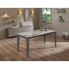 Extendable Dining Table Up to 170 cm in Modern Metal and Ceramic - Syrta Viadurini