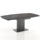 Extendable Dining Table Up to 180 cm in Ceramic and Steel - Catone Viadurini