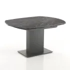 Extendable Dining Table Up to 180 cm in Ceramic and Steel - Catone Viadurini