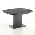 Extendable Dining Table up to 180 cm in Ceramic and Steel - Cato
