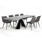 Extendable Dining Table Up to 220 cm with Melamine Top - Amiro Viadurini