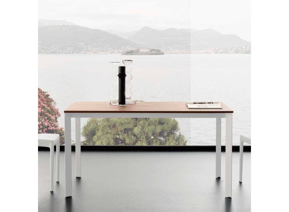 Extendable Dining Table Up to 230 cm in Melamine Made in Italy - Platinum Viadurini