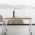 Extendable Dining Table Up to 230 cm in Melamine Made in Italy - Platinum