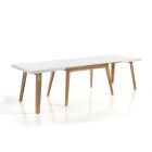 Extendable Dining Table Up to 235 cm in White Lacquered Mdf - Fedora Viadurini