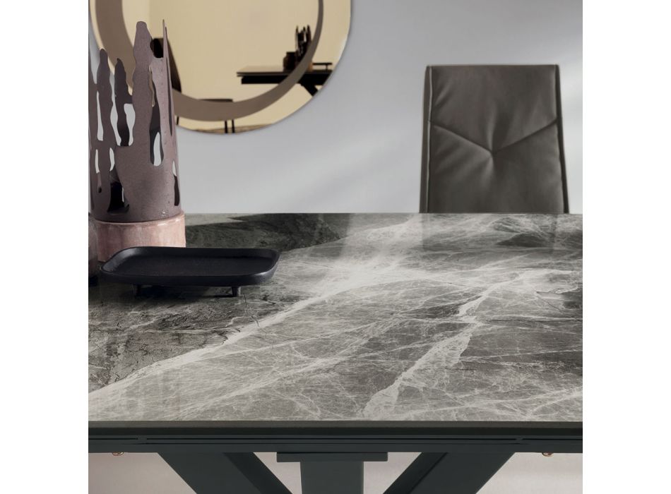 Extendable Dining Table Up to 240 cm in Porcelain Stoneware - Domagnano Viadurini