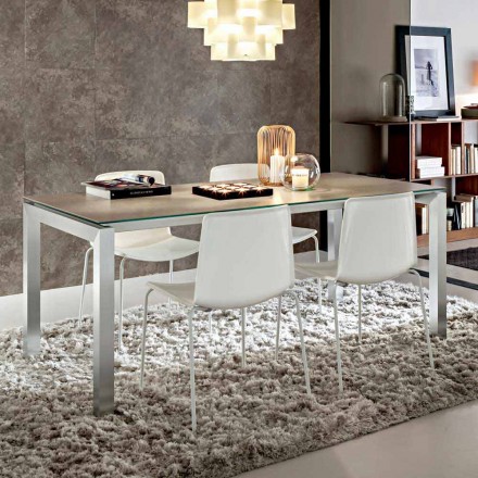 Extendable Dining Table Up to 240 cm in Laminam Made in Italy - Monolith Viadurini