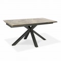 Extendable Dining Table Up to 240 cm in Metal and Ceramic - Laryssa
