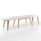Extendable Dining Table Up to 270 cm in Mdf and Solid Wood - Fedora Viadurini