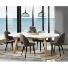 Extendable Dining Table Up to 270 cm in Mdf and Solid Wood - Fedora Viadurini
