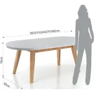Extendable Dining Table Up to 270 cm in Mdf and Solid Wood - Fedora Viadurini