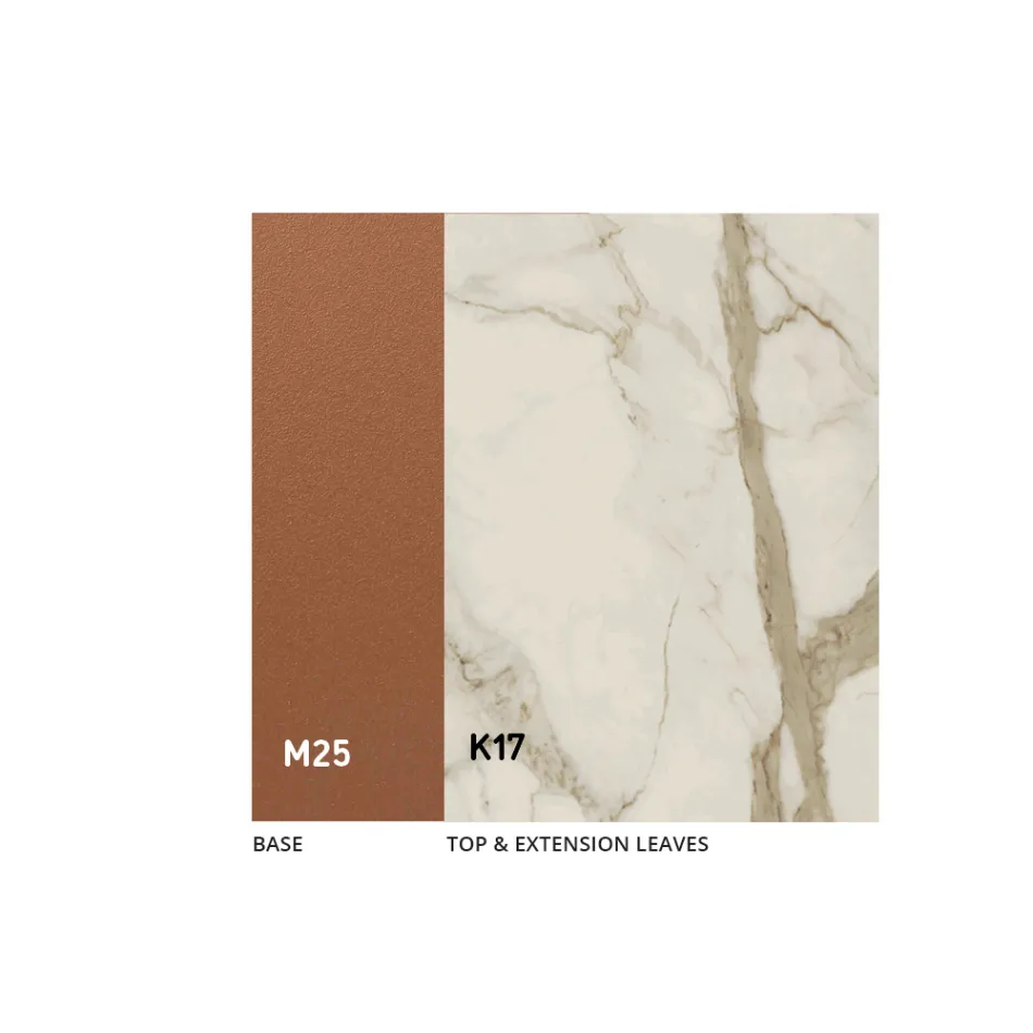 Extendable Dining Table up to 280 or 298 cm Ceramic Metal - Revia Viadurini