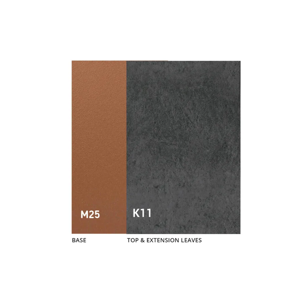 Extendable Dining Table up to 280 or 298 cm Ceramic Metal - Revia Viadurini