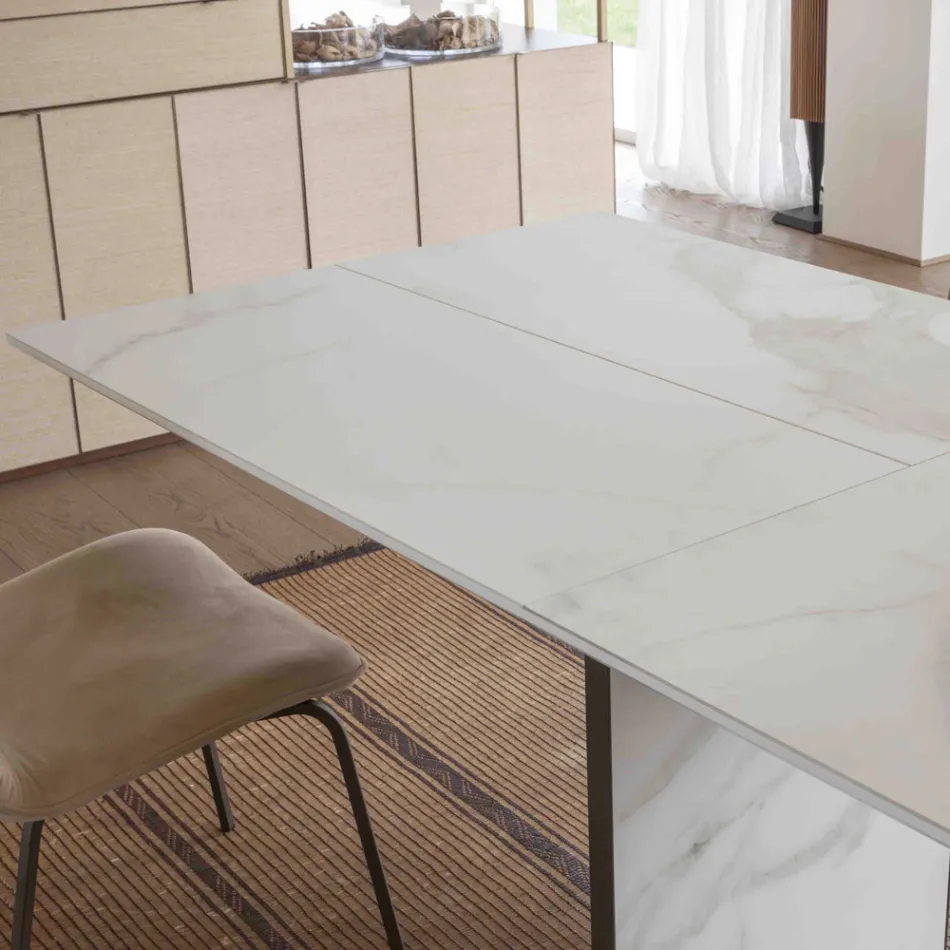 Extendable Dining Table up to 280 or 298 cm with Ceramic Top - Nomia Viadurini