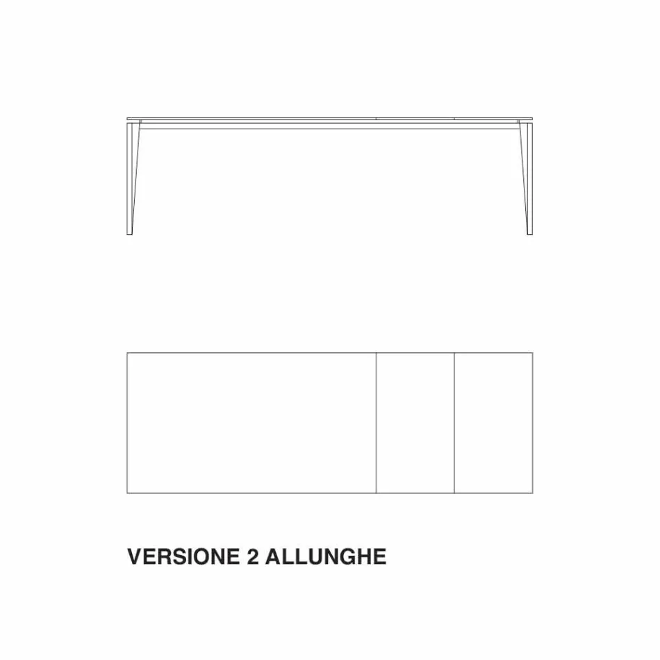 Extendable Dining Table Up to 290 cm in Made in Italy Crystal - Polonio Viadurini