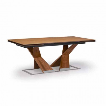 Extendable Dining Table Up to 294 cm in Wood Made in Italy - Monique Viadurini