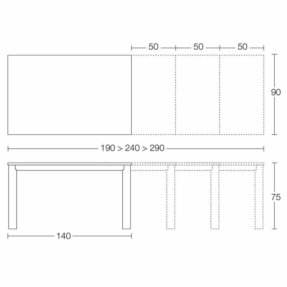 Extendable Dining Table Up to 310 cm in Ceramic Made in Italy - Pitagora Viadurini