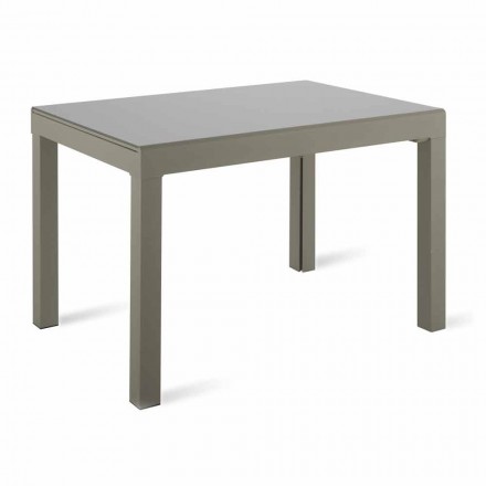 Extendable Dining Table Up to 350 cm in Melamine Glass and Metal - Meryl Viadurini