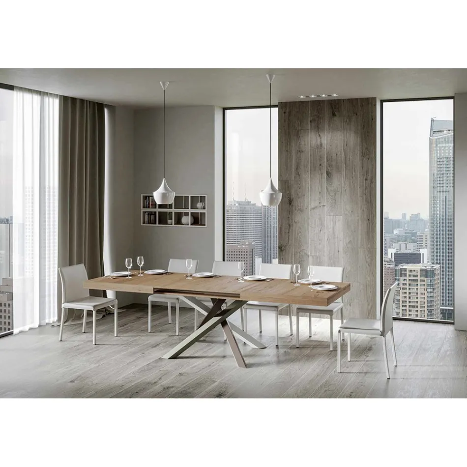 Extendable Dining Table up to 440 cm of Made in Italy Design - Rally Viadurini