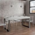Extendable Dining Table in Melamine Wood and Iron Made in Italy - Badesi