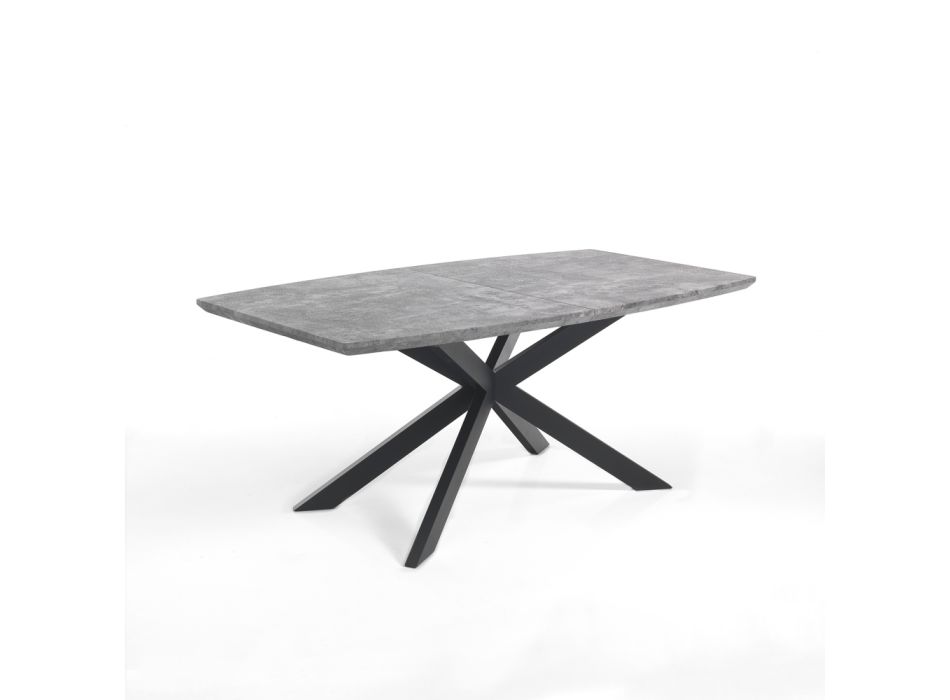 Extendable Dining Table in Metal and MDF - Iridium Viadurini
