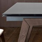 Dimitri extensible smoked glass dining table made in Italy Viadurini
