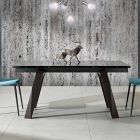 Extendable modern glass dining table made in Italy, Azad Viadurini