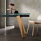 Extendable modern glass dining table made in Italy, Azad Viadurini