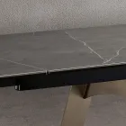 Extendable Dining Table in Glass Ceramic and Metal Made in Italy - Ania Viadurini