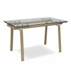 Modern extendable glass dining table, L140 / 200x P80 cm, Nardo Viadurini