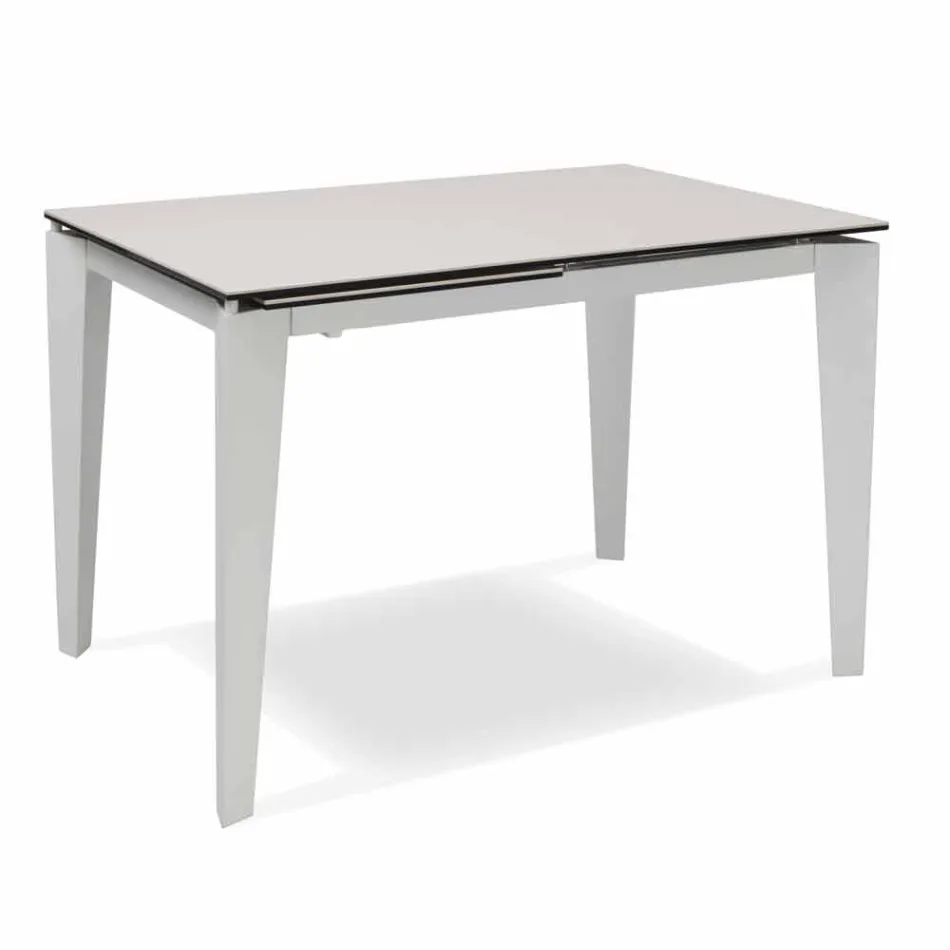 Extendable glass-ceramic dining table, 120 / 170xP80 cm, Bino Viadurini