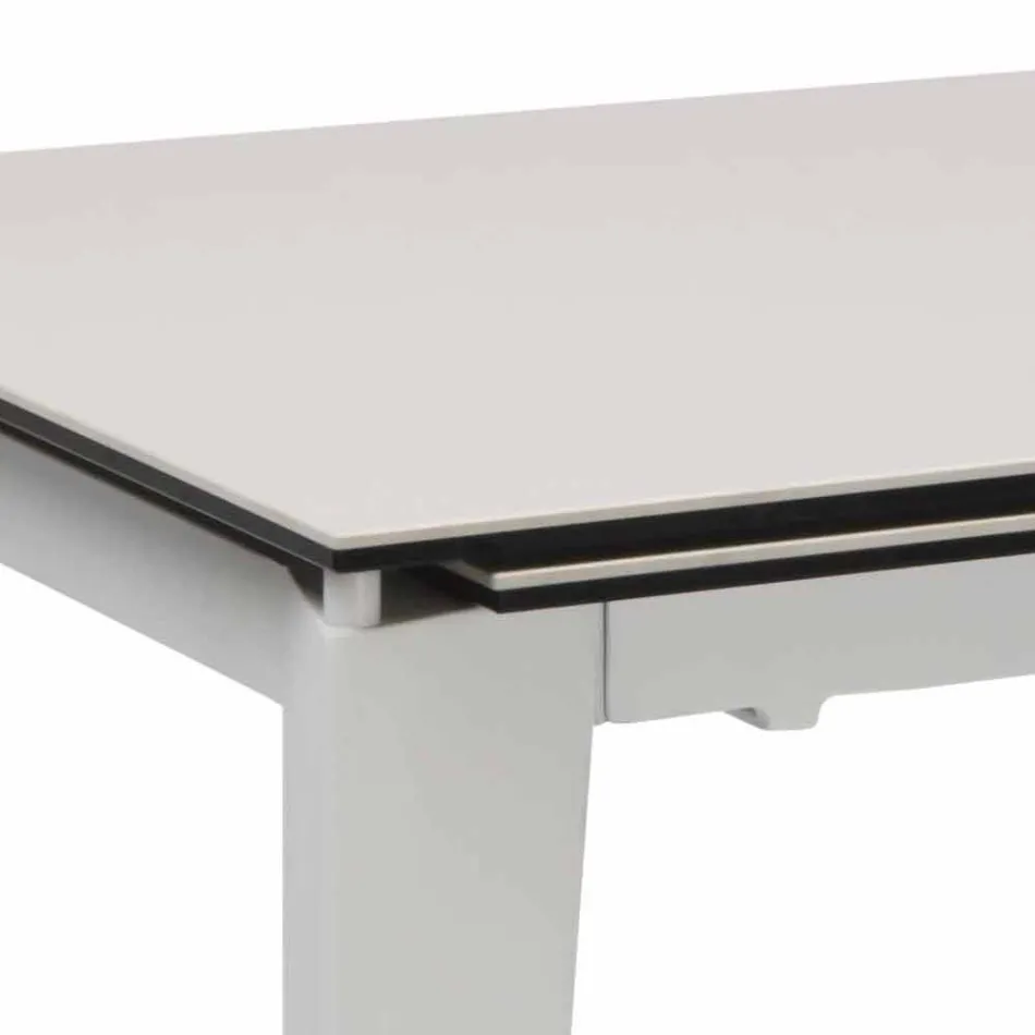 Extendable glass-ceramic dining table, 120 / 170xP80 cm, Bino Viadurini