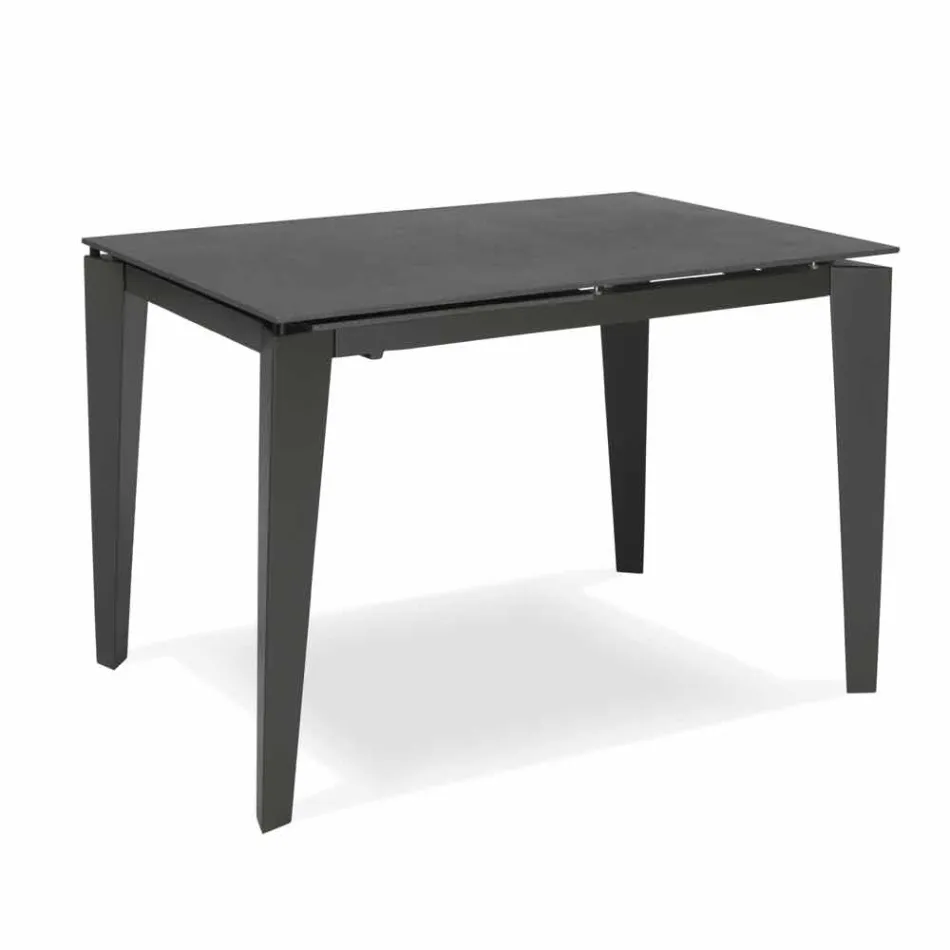Extendable glass-ceramic dining table, 120 / 170xP80 cm, Bino Viadurini