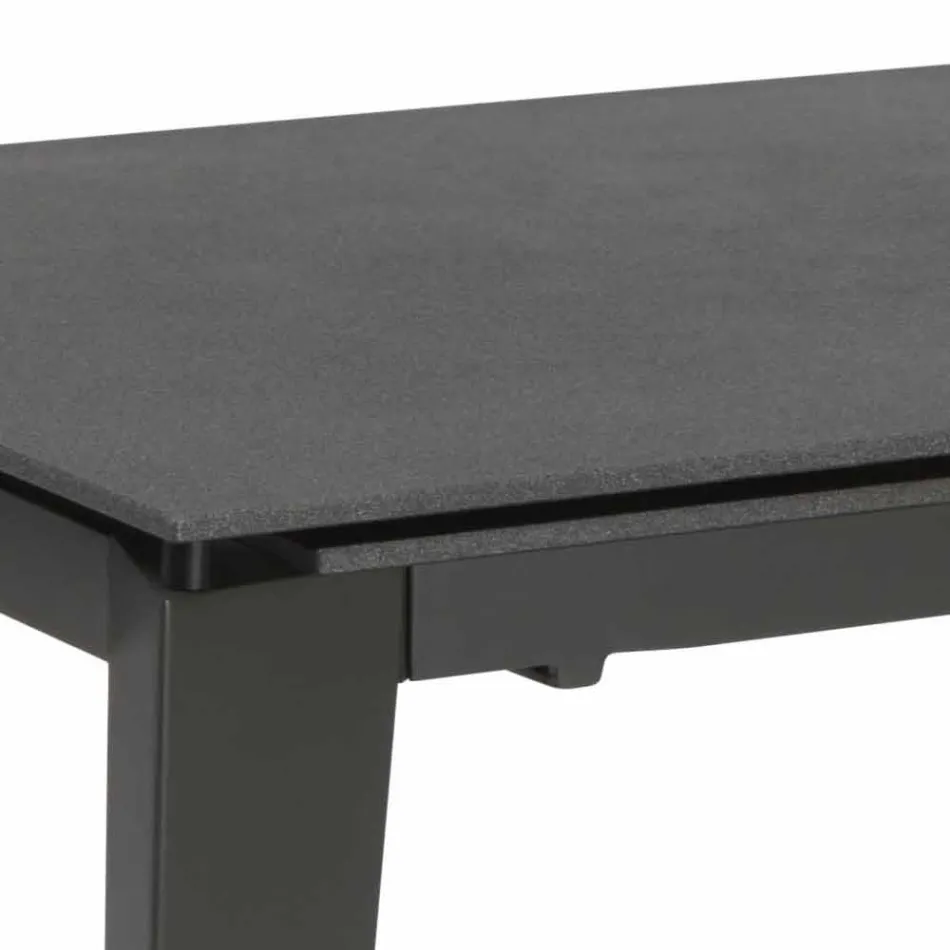 Extendable glass-ceramic dining table, 120 / 170xP80 cm, Bino Viadurini