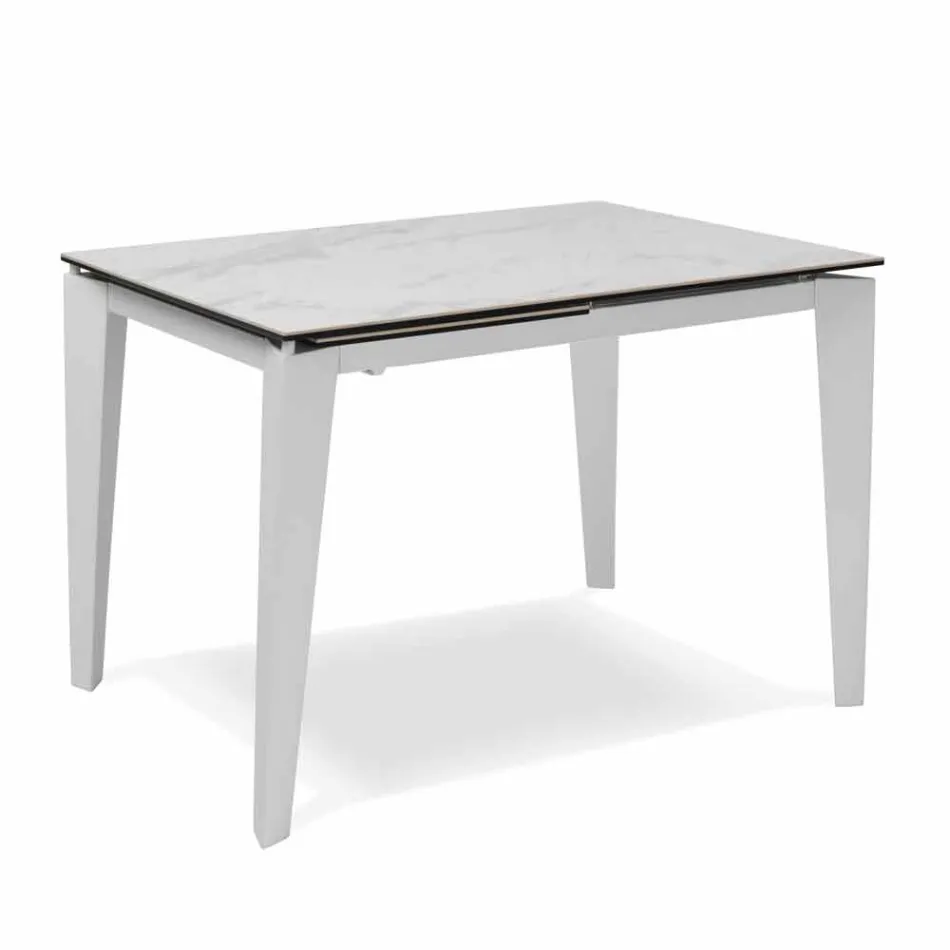 Extendable glass-ceramic dining table, 120 / 170xP80 cm, Bino Viadurini