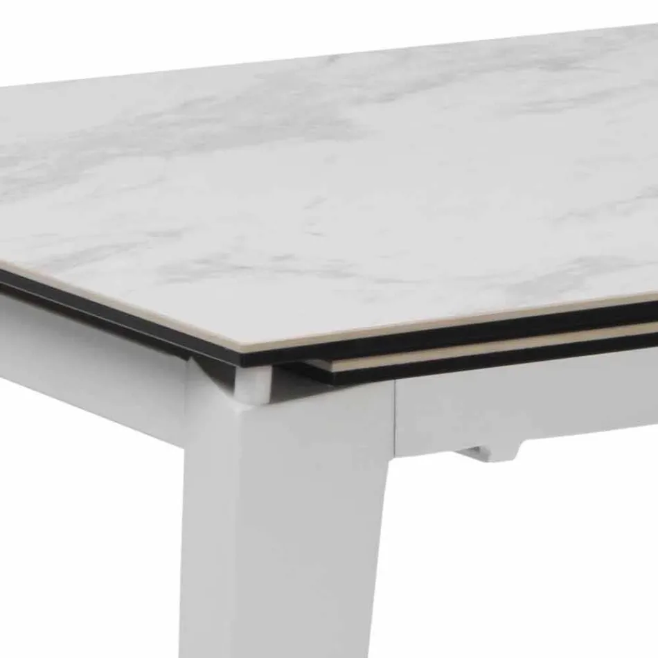 Extendable glass-ceramic dining table, 120 / 170xP80 cm, Bino Viadurini