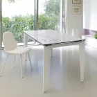 Extendable glass-ceramic dining table, 120 / 170xP80 cm, Bino Viadurini