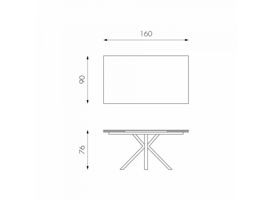 Extendable glass-ceramic dining table, l.160 / 240xp.90 cm, Bacco Viadurini