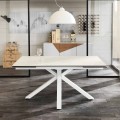 Extendable dining table made of glass-ceramic, L160/240 P90 cm - Bacco