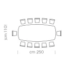 Dining Table with Barrel-Shaped Top in HPL Laminate Made in Italy - Settimmio Viadurini