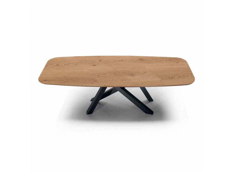 Dining Table with Barrel-Shaped Top in HPL Laminate Made in Italy - Settimmio Viadurini