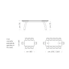 Dining Table with Extendable Glass Top Made in Italy - Antimo Viadurini