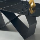 Dining Table with Marble Effect Ceramic Top Made in Italy - Mirco Viadurini