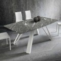Dining Table with Hpl Top and Metal Base Made in Italy - Aresto