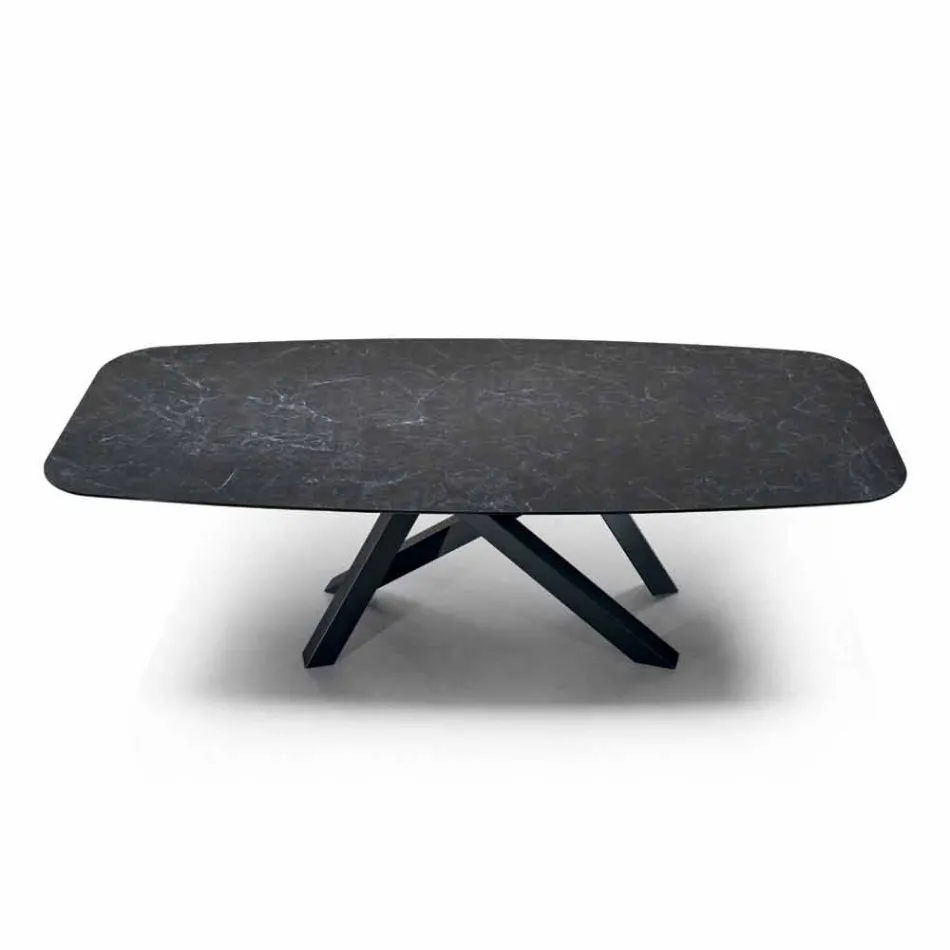 Dining Table with Top in Fine Made in Italy Hypermarble - Settimmio Viadurini