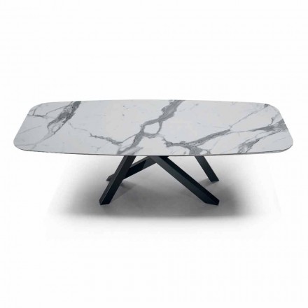 Dining Table with Top in Fine Made in Italy Hypermarble - Settimmio Viadurini