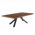 Dining Table with Veneered Wood Top Made in Italy - Settimmio