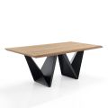 Dining Table with MDF Top in Oak Finish - Helene