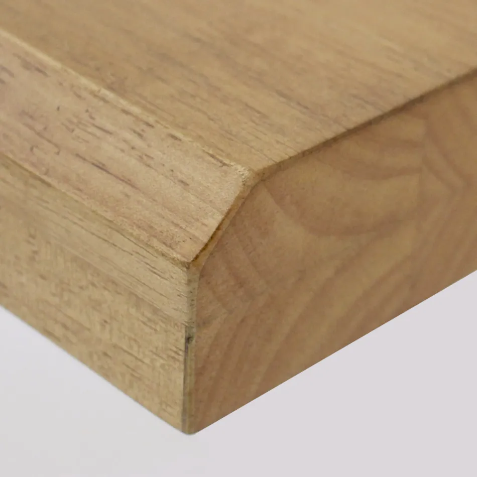 Dining Table with Real Solid Wood Top and Metal Base - Ibisco Viadurini